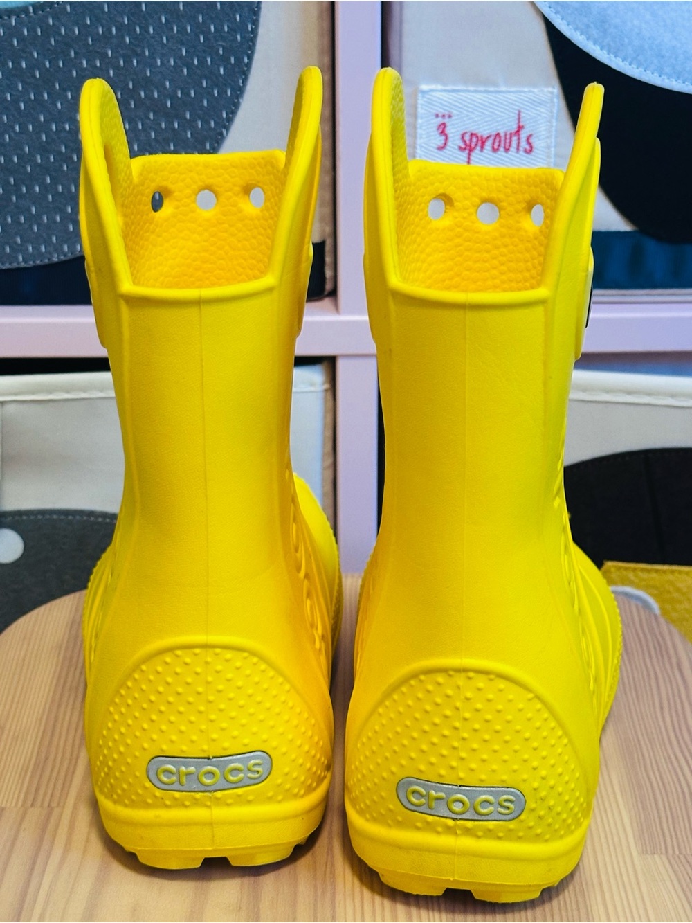 Kids Yellow Crocs - Clog and Rain Boot Set Size 11T - Picture 6 of 7